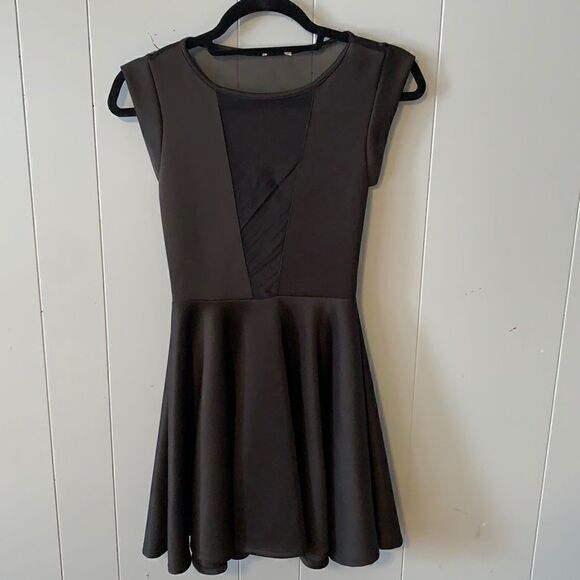 Black Dress with Sheer Dress Size Small - Picture 1 of 3